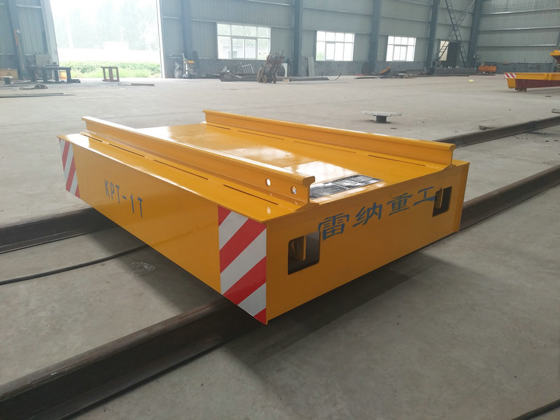 Cable Reel Powered Warehouse Flat Car on Rail dengan remote control