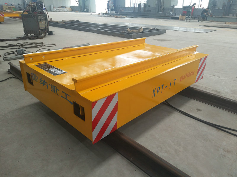 Cable Reel Powered Warehouse Flat Car on Rail dengan remote control