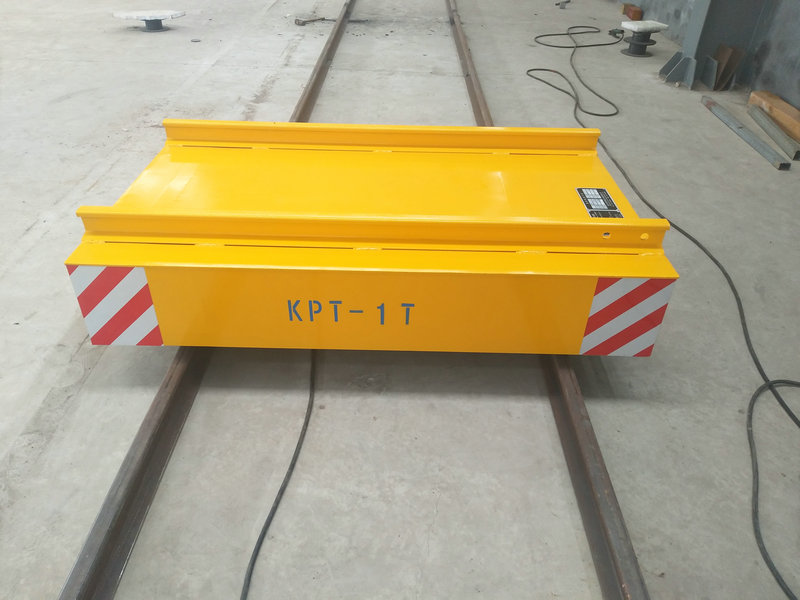 Cable Reel Powered Warehouse Flat Car on Rail dengan remote control