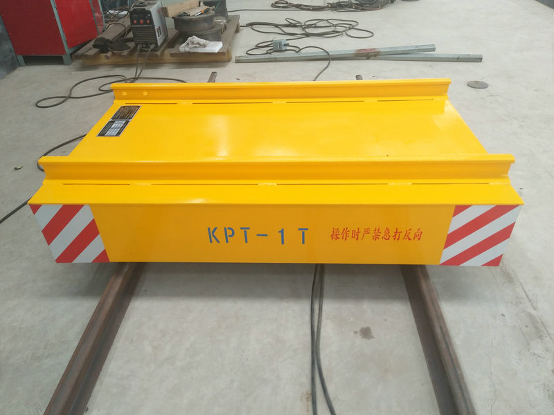 Cable Reel Powered Warehouse Flat Car on Rail dengan remote control
