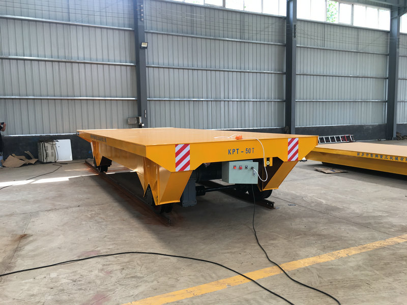 50T Remote Cable Powered Rail Transfer Cart Manufacturing Plant Penggunaan